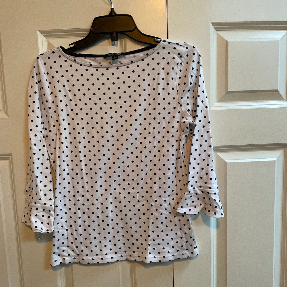 Polka dot top bell sleeve